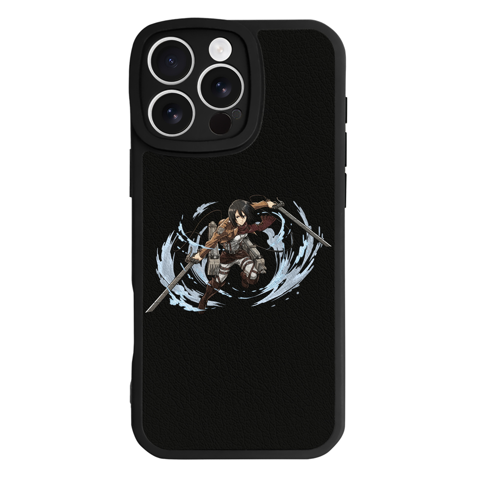 （画像用） 進撃の巨人 ミカサ·アッカーマン Attack on Titan Mikasa Ackerman 【iPhone 16シリーズ対応】シリコンスマホケース（レザー調） 材質：シリコン